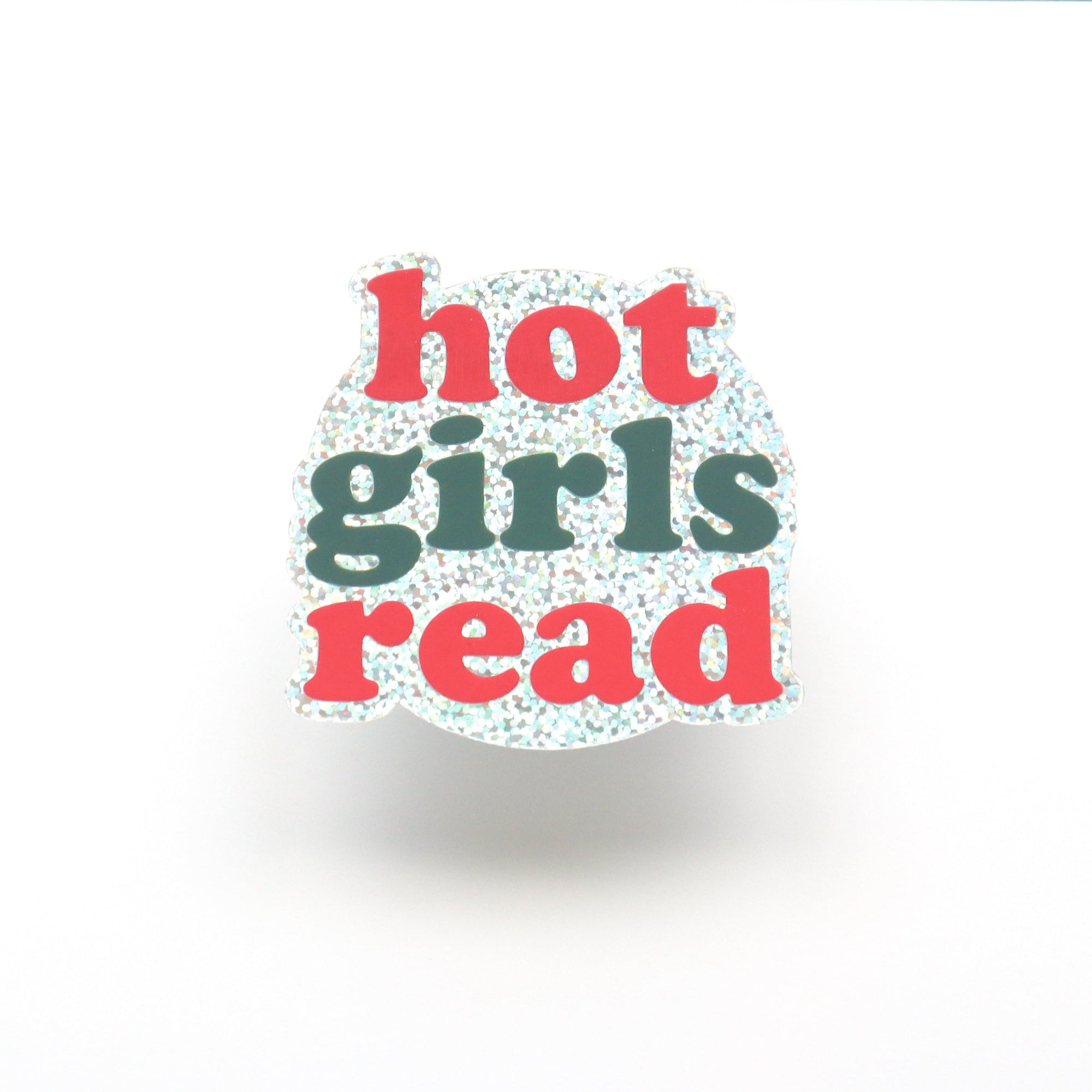 Hot Girls Read Glitter Sticker